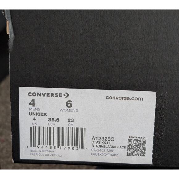 Converse CTAS XXHI Womens 6 Black White Knee High Canvas Zip Back Sneaker Boot - Picture 6 of 9